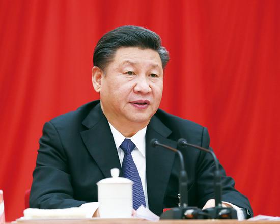 中國(guó)共產(chǎn)黨第十九屆中央委員會(huì)第三次全體會(huì)議，于2018年2月26日至28日在北京舉行。中央委員會(huì)總書(shū)記習(xí)近平作重要講話。 新華社記者 鞠鵬/攝
